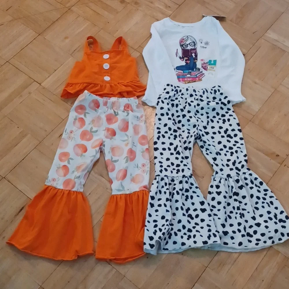 Girls bell bottem lot size 3t pants and tops